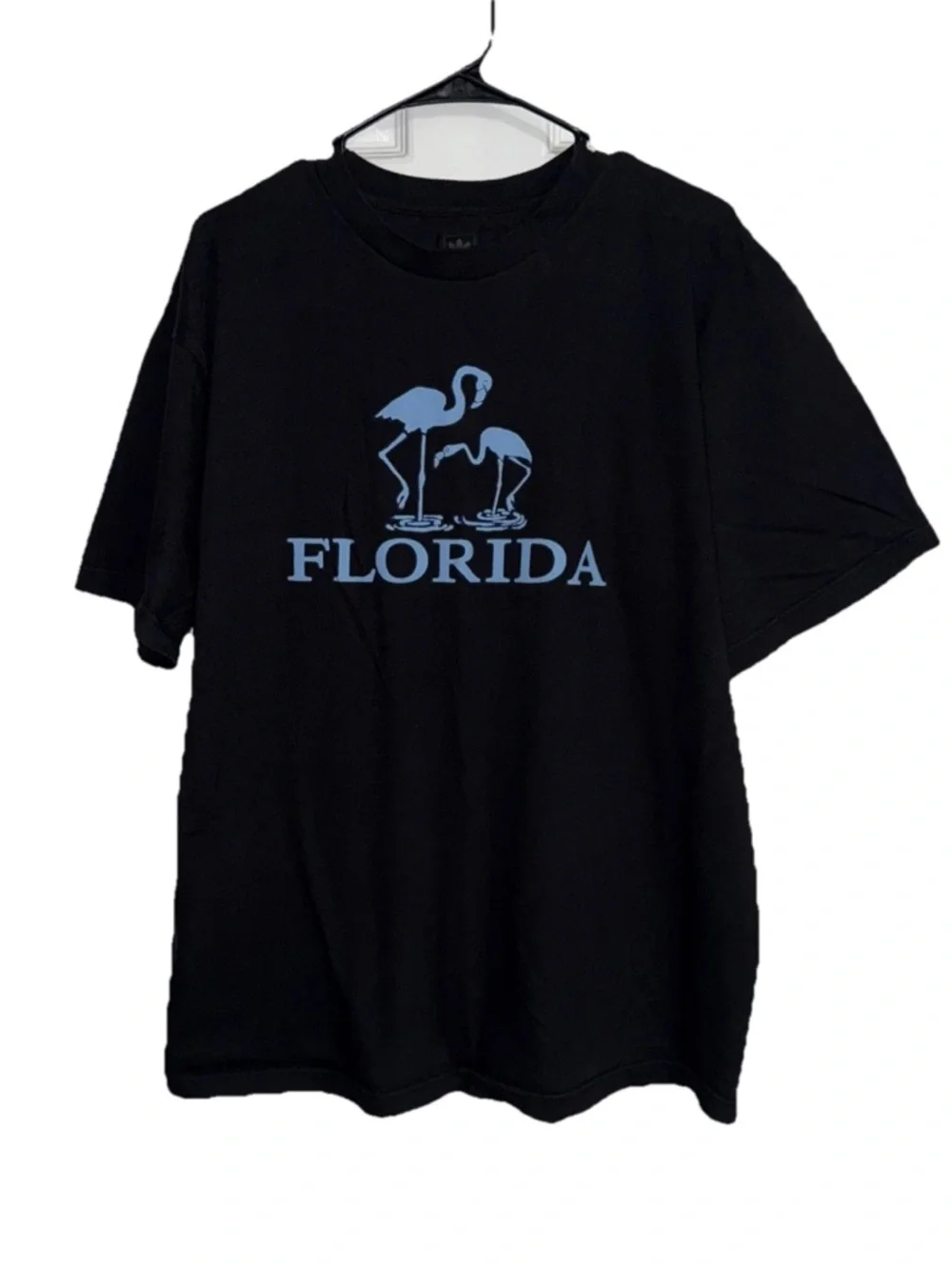 Florida Flamingo Graphic Tee - Black Crew Neck Adidas Large
